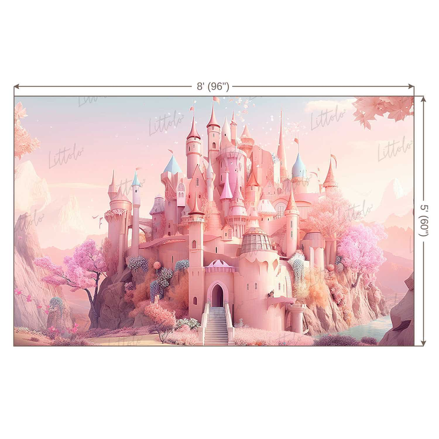 LB0814 Fairytale Princess Prince Castle Backdrop