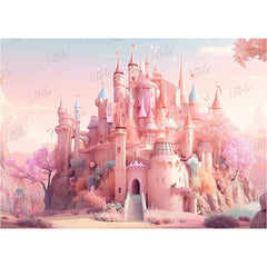 LB0814 Fairytale Princess Prince Castle Backdrop