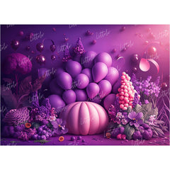 LB0815 Balloons Garland Floral Backdrop