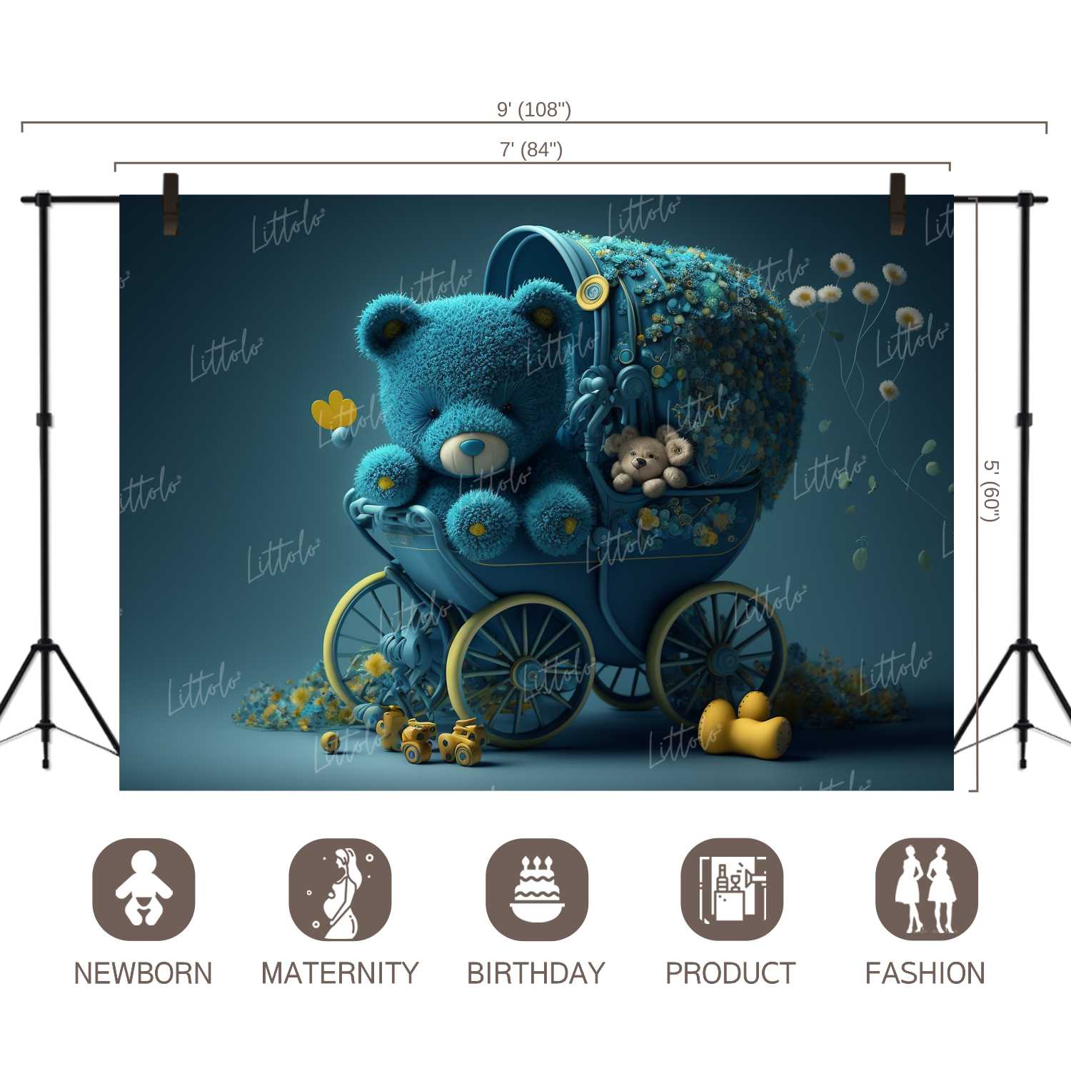 LB0820 Teddy Bear Backdrop