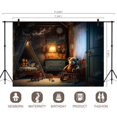 LB0822 Vintage Toy Room Backdrop | RTS