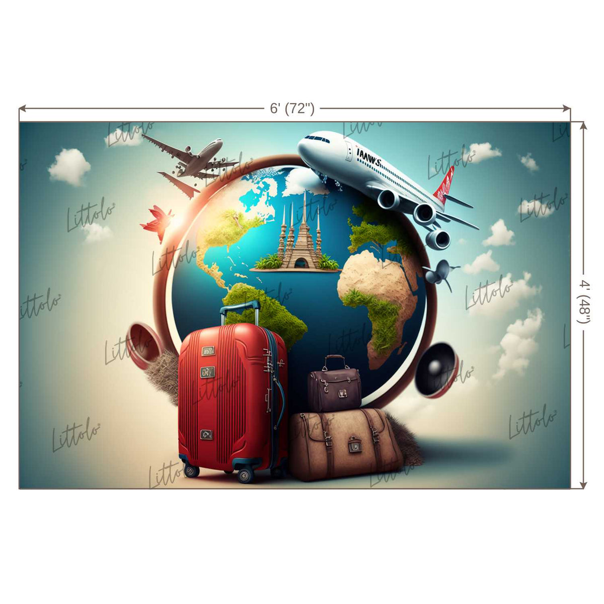 LB0828 World Travel Backdrop