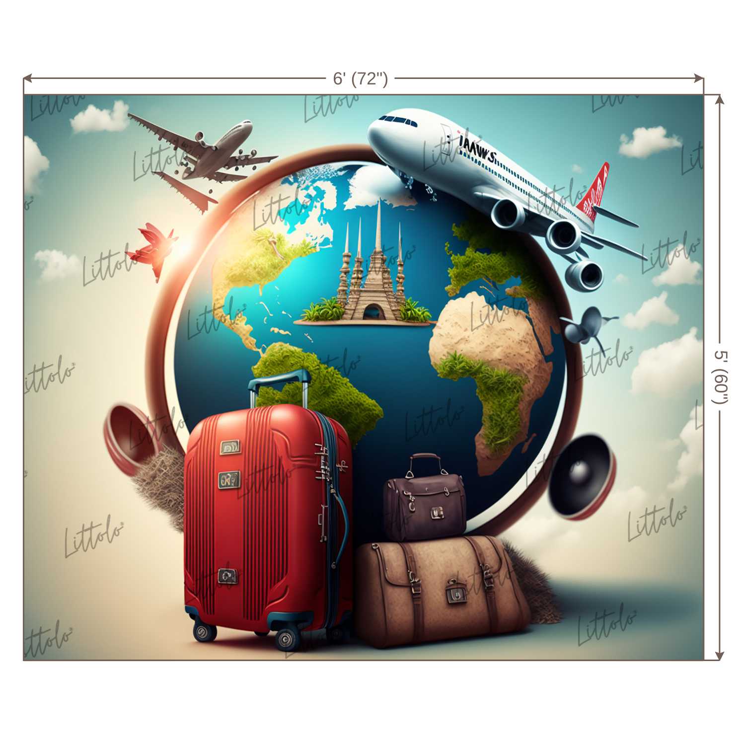 LB0828 World Travel Backdrop