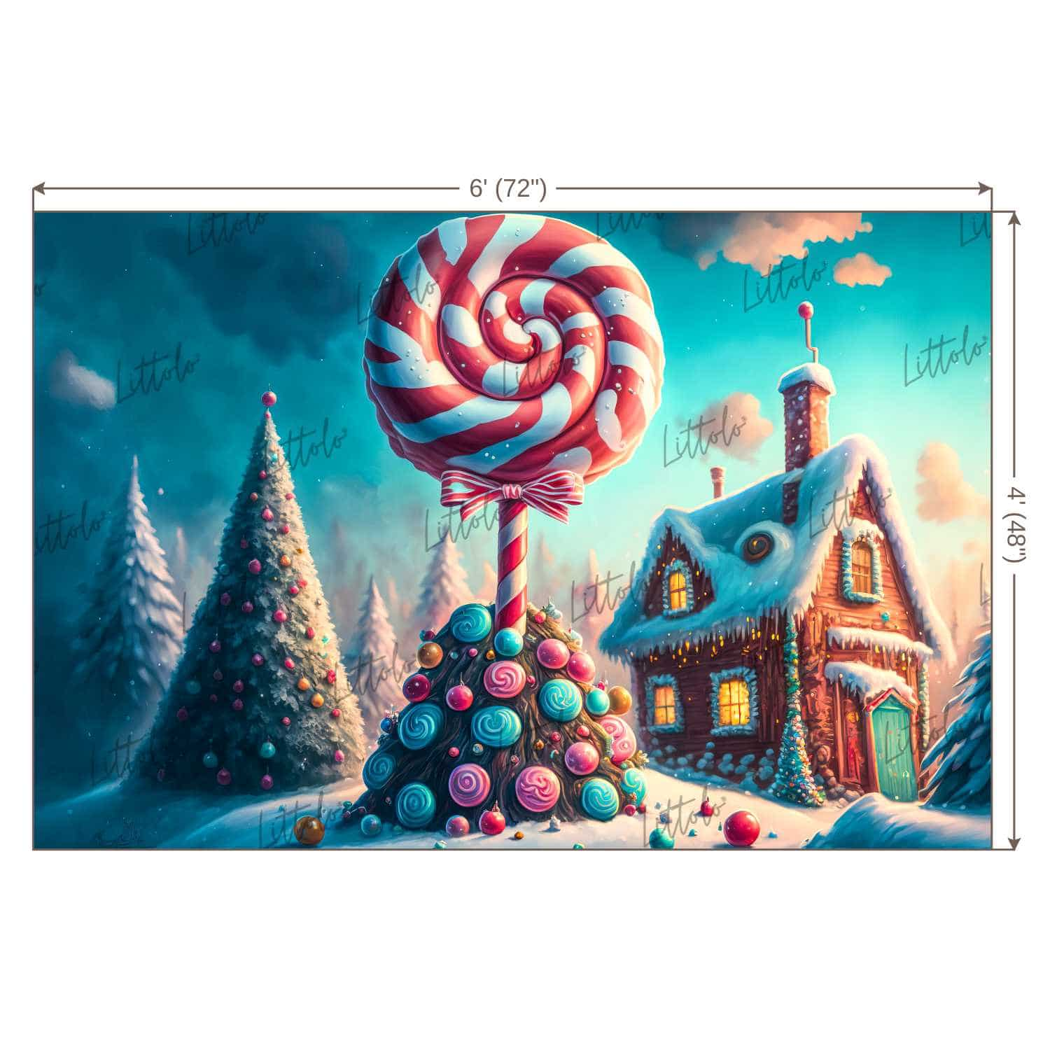 LB0829 Christmas Candy Backdrop