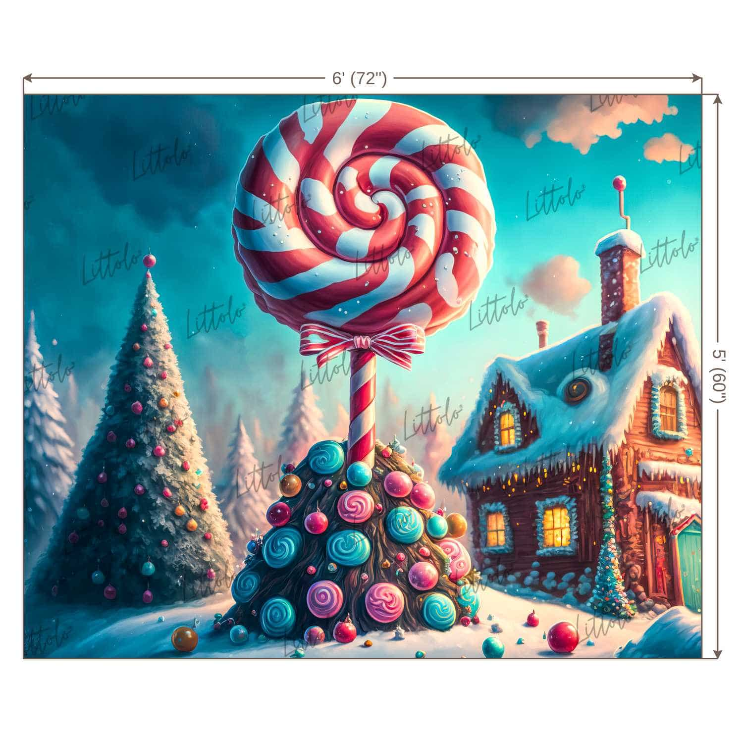 LB0829 Christmas Candy Backdrop