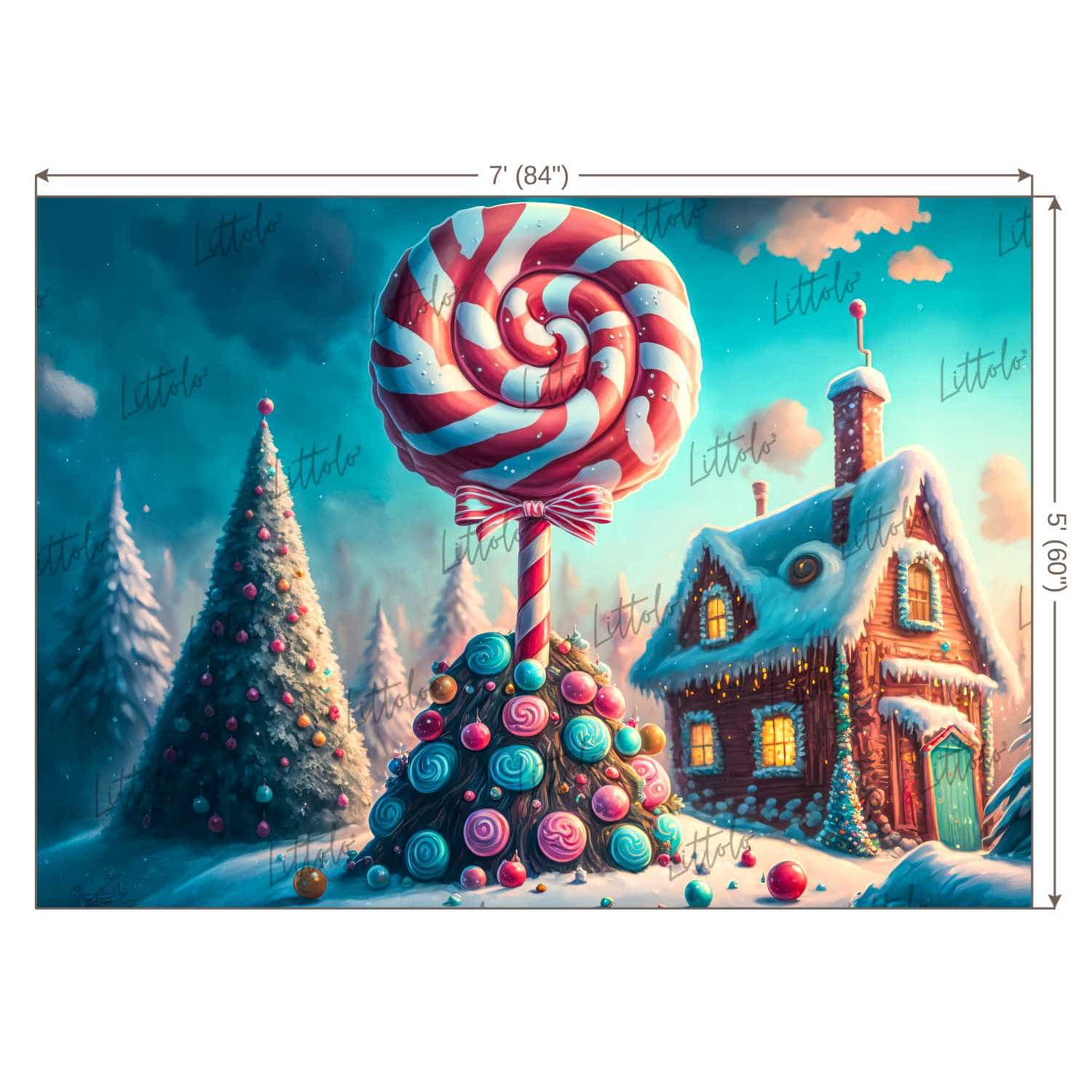 LB0829 Christmas Candy Backdrop