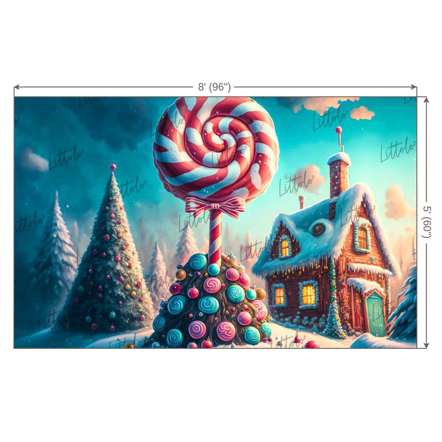 LB0829 Christmas Candy Backdrop