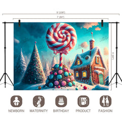 LB0829 Christmas Candy Backdrop