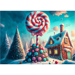 LB0829 Christmas Candy Backdrop