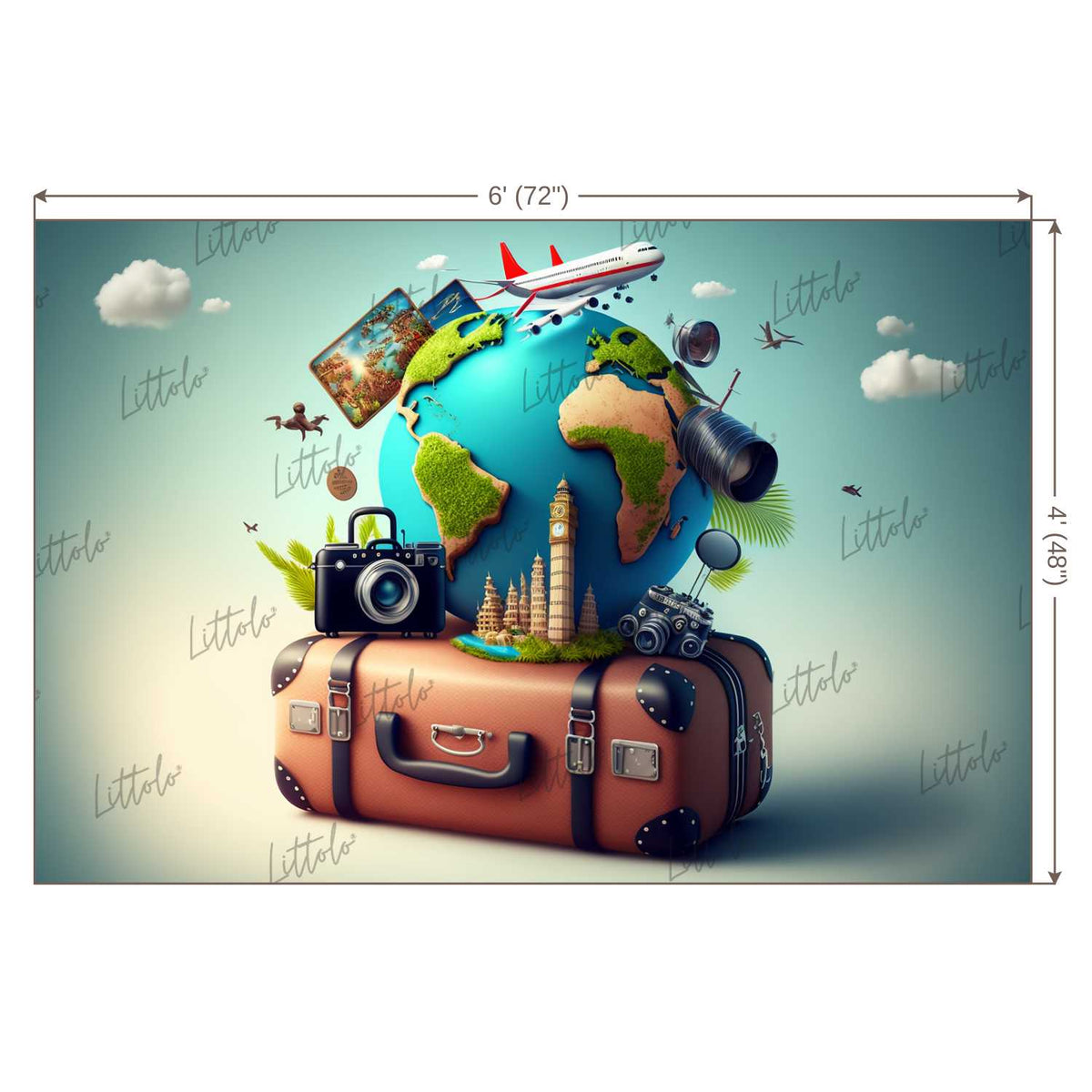 LB0830 World Travel Backdrop