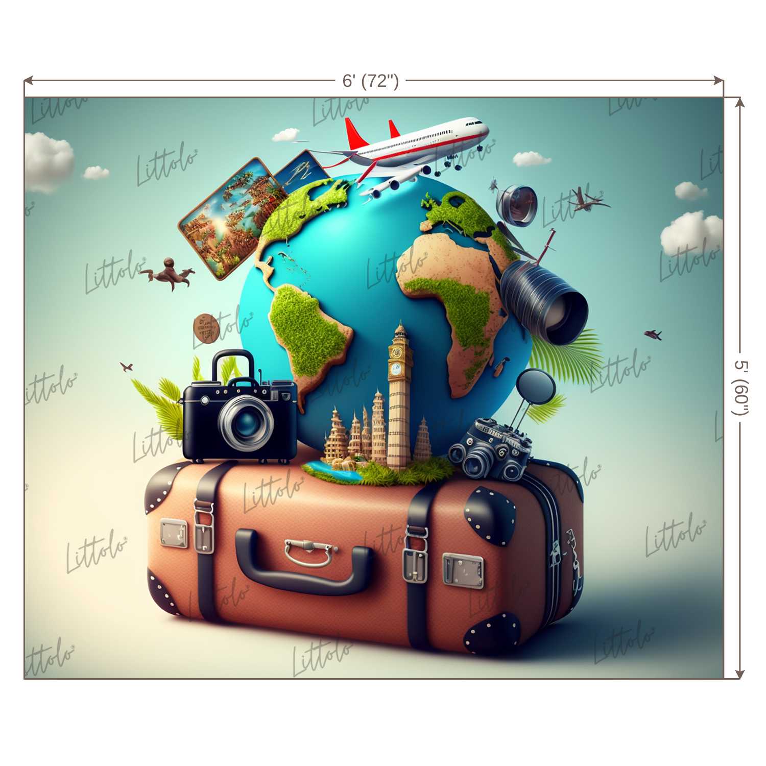 LB0830 World Travel Backdrop