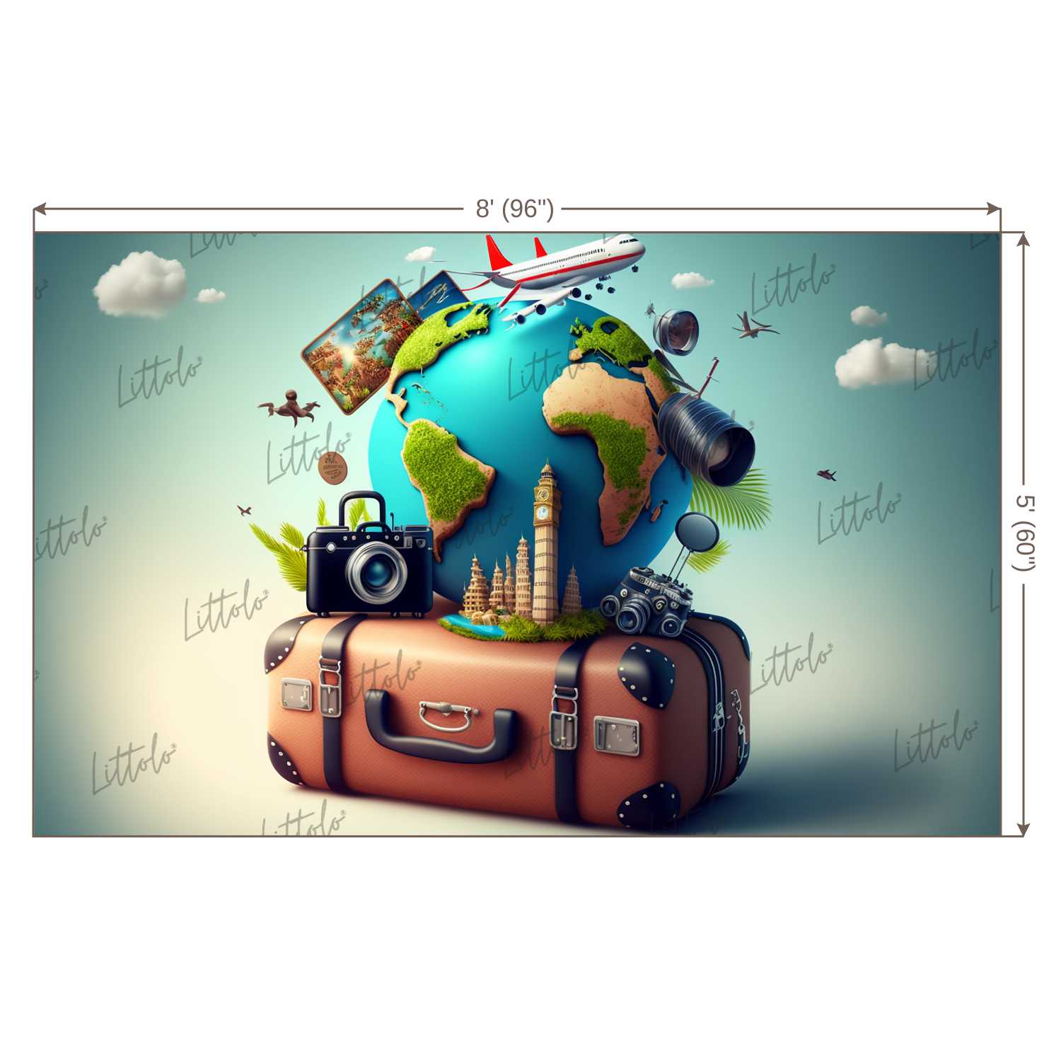 LB0830 World Travel Backdrop