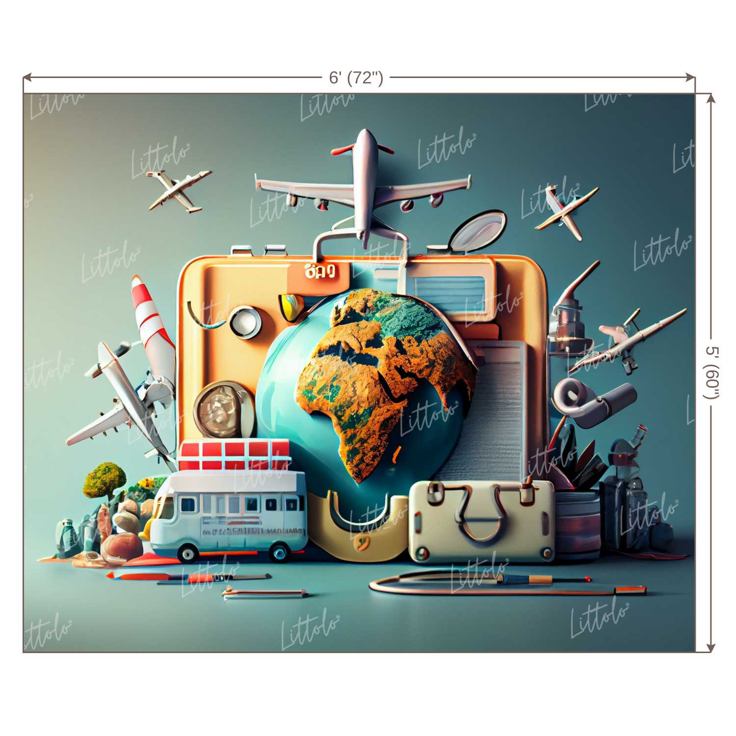 LB0845 World Travel Backdrop