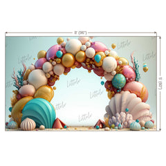 LB0847 Balloons Garland Under the Sea Ocean Little Mermaid Backdrop