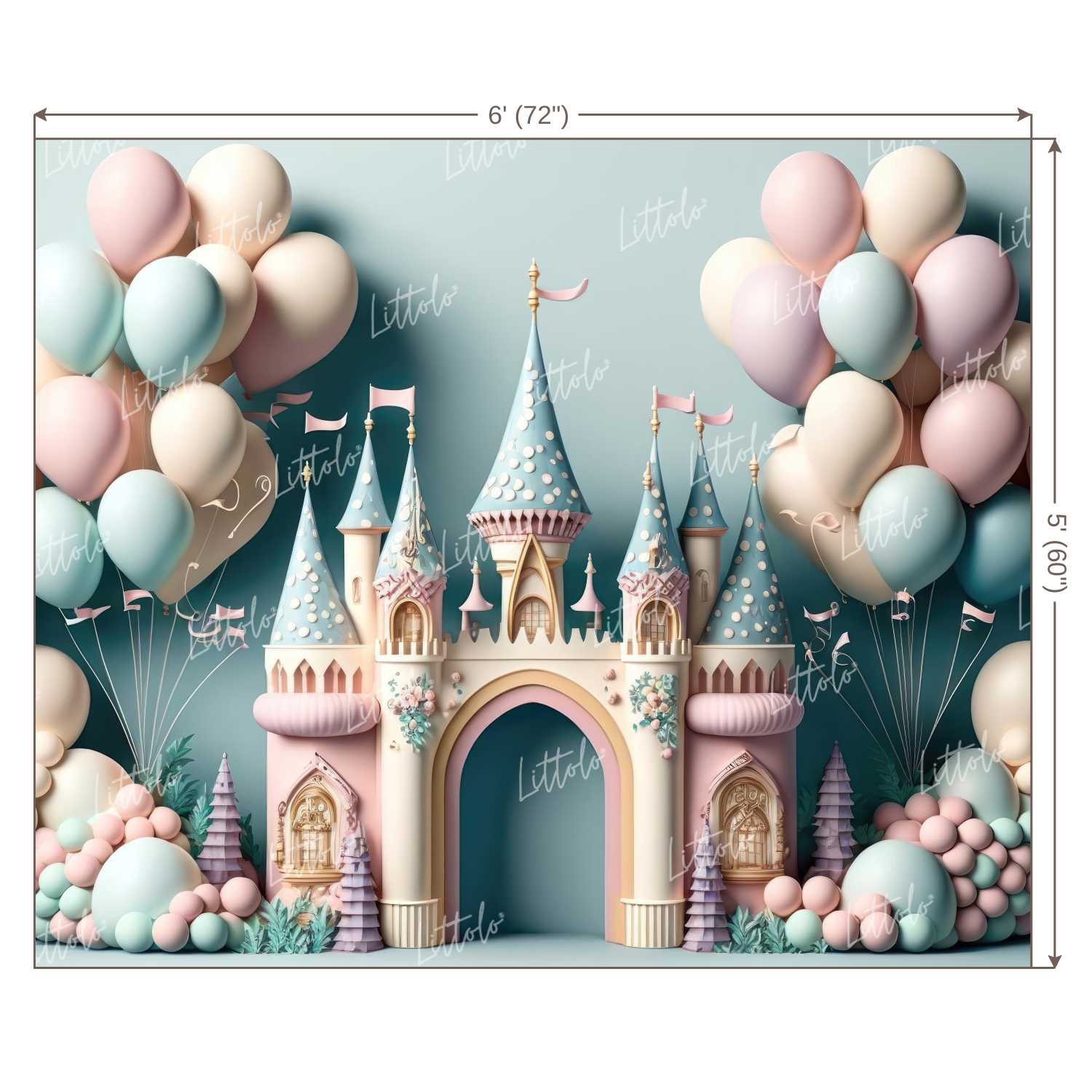 LB0851 Balloons Garland Unicorn Backdrop