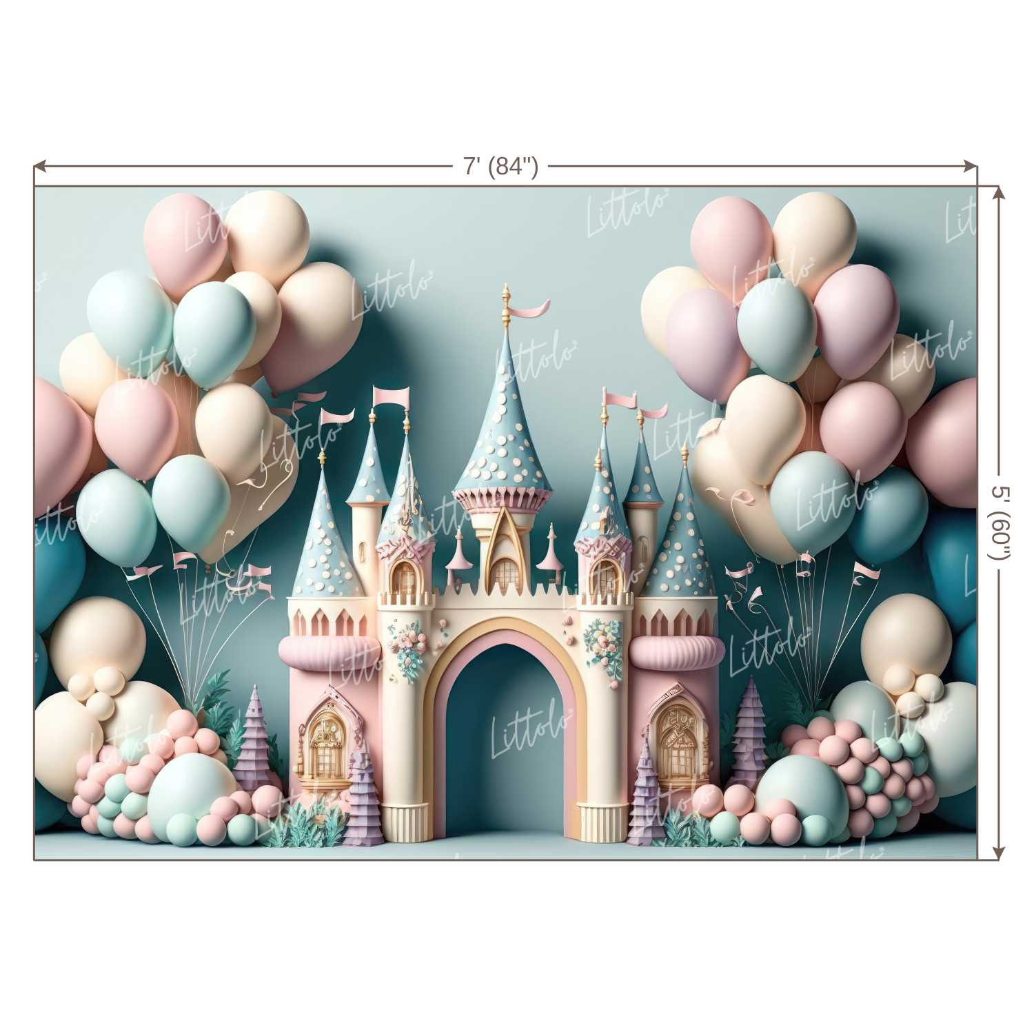 LB0851 Balloons Garland Unicorn Backdrop