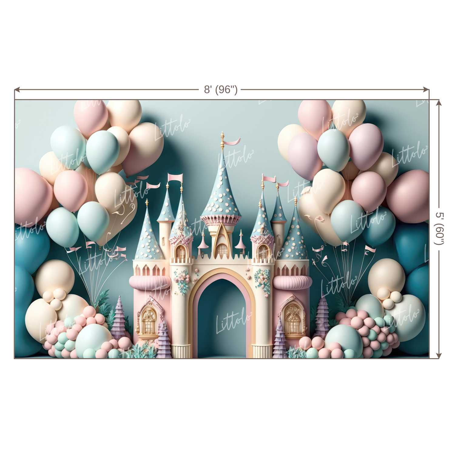 LB0851 Balloons Garland Unicorn Backdrop