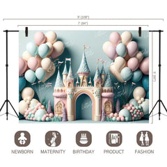 LB0851 Balloons Garland Unicorn Backdrop