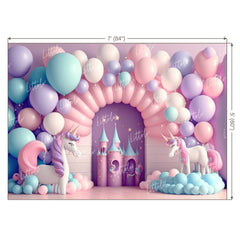 LB0853 Balloons Garland Unicorn Backdrop