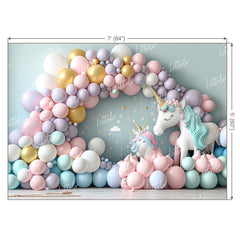 LB0854 Balloons Garland Unicorn Backdrop