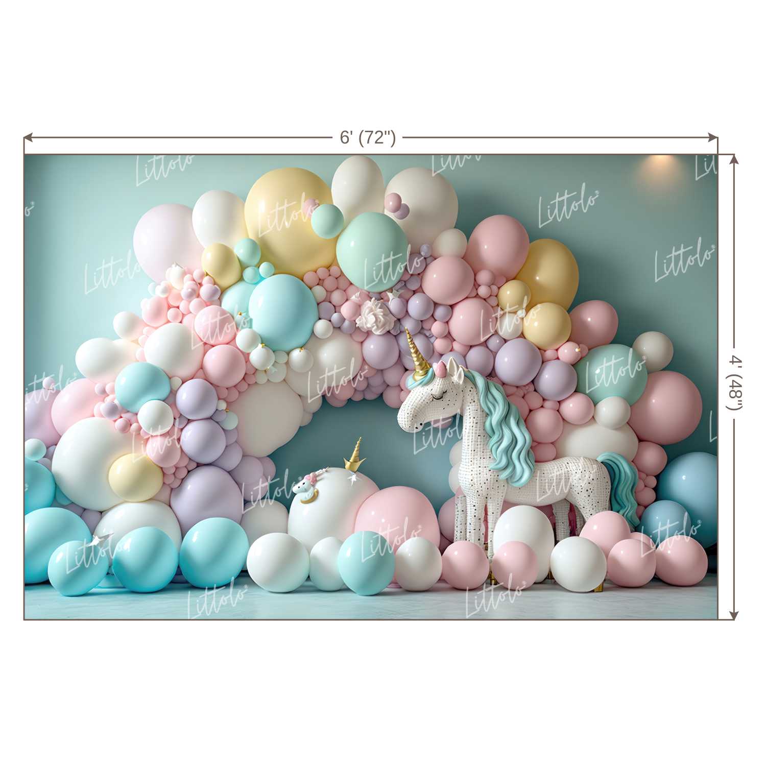 LB0855 Balloons Garland Unicorn Backdrop