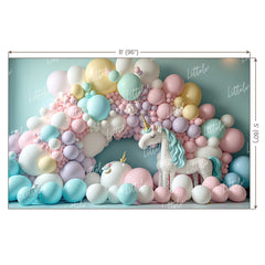 LB0855 Balloons Garland Unicorn Backdrop