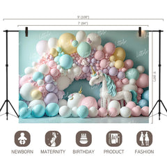 LB0855 Balloons Garland Unicorn Backdrop