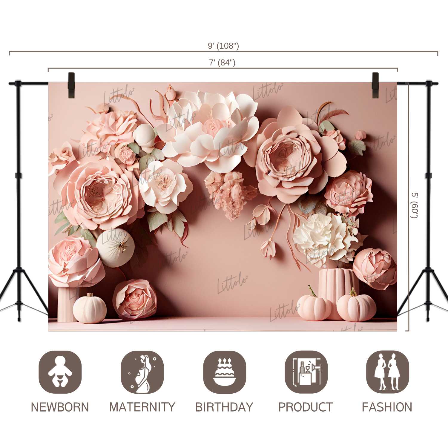 LB0864 Flowers Decor Backdrop