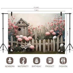 LB0875 Garden Fence Backdrop