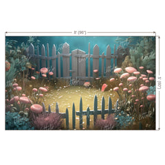 LB0877 Garden Fence Backdrop