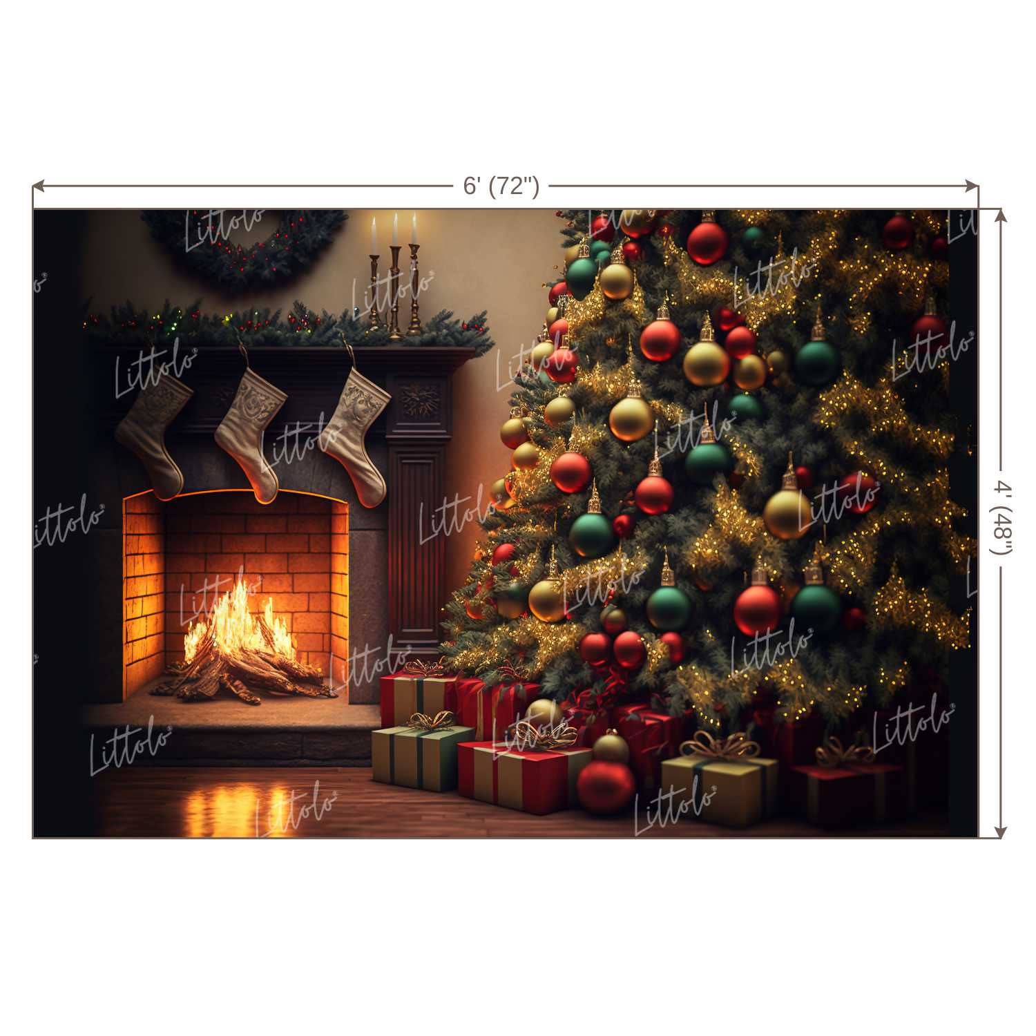 LB0880 Christmas Backdrop