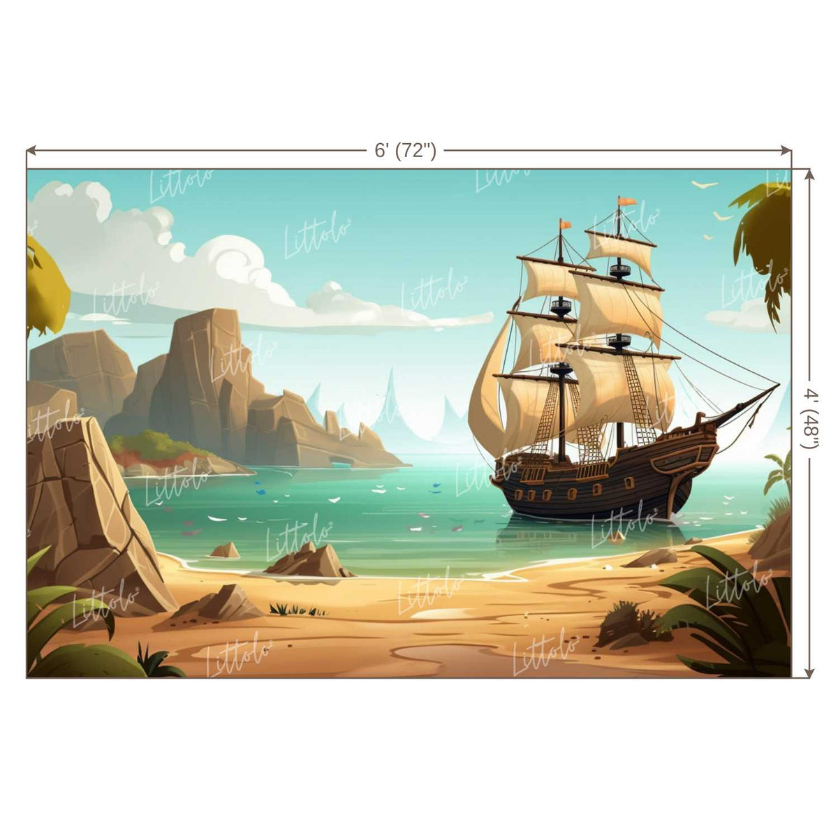 LB0881 A Pirate Ship Backdrop