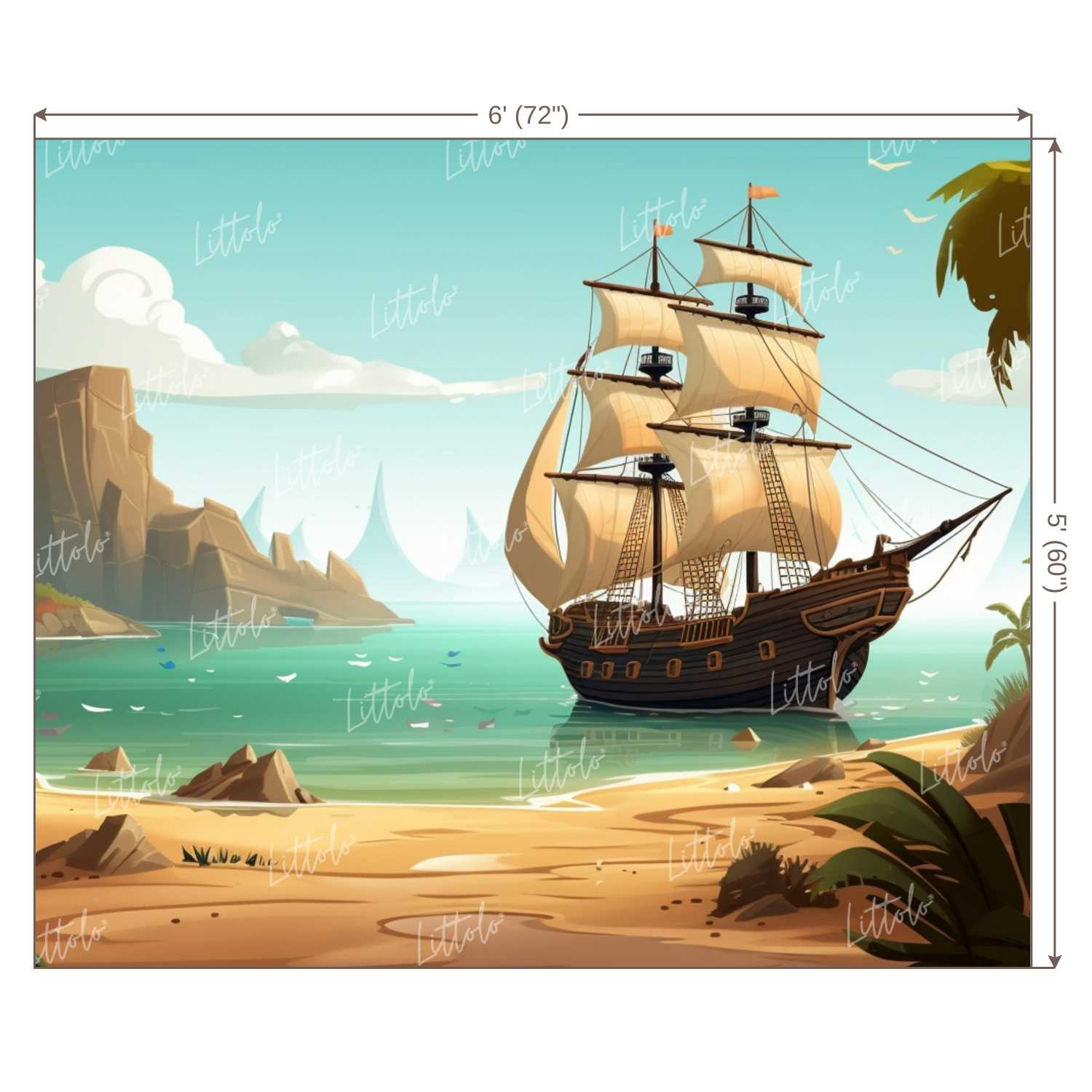 LB0881 A Pirate Ship Backdrop