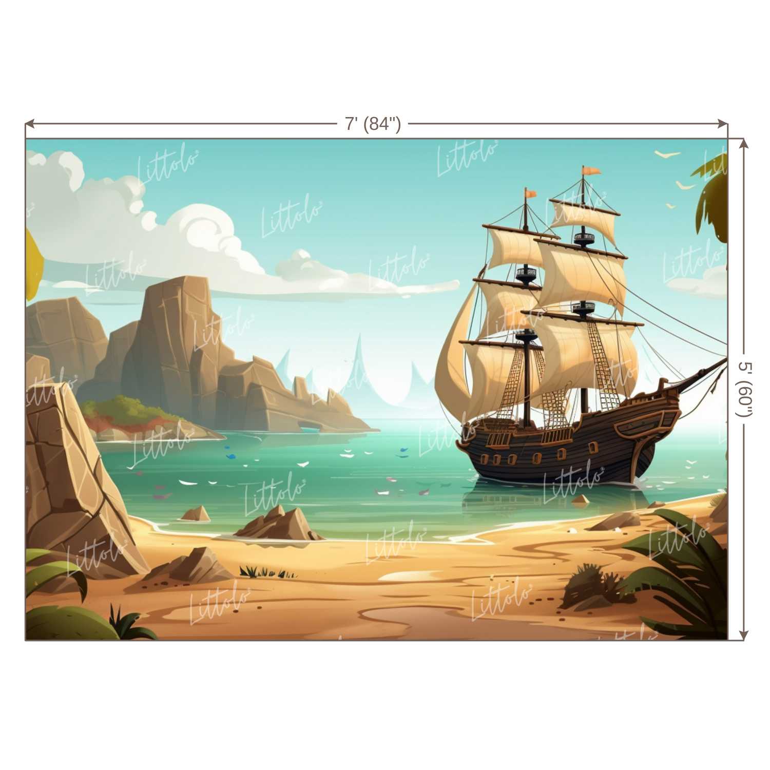 LB0881 A Pirate Ship Backdrop