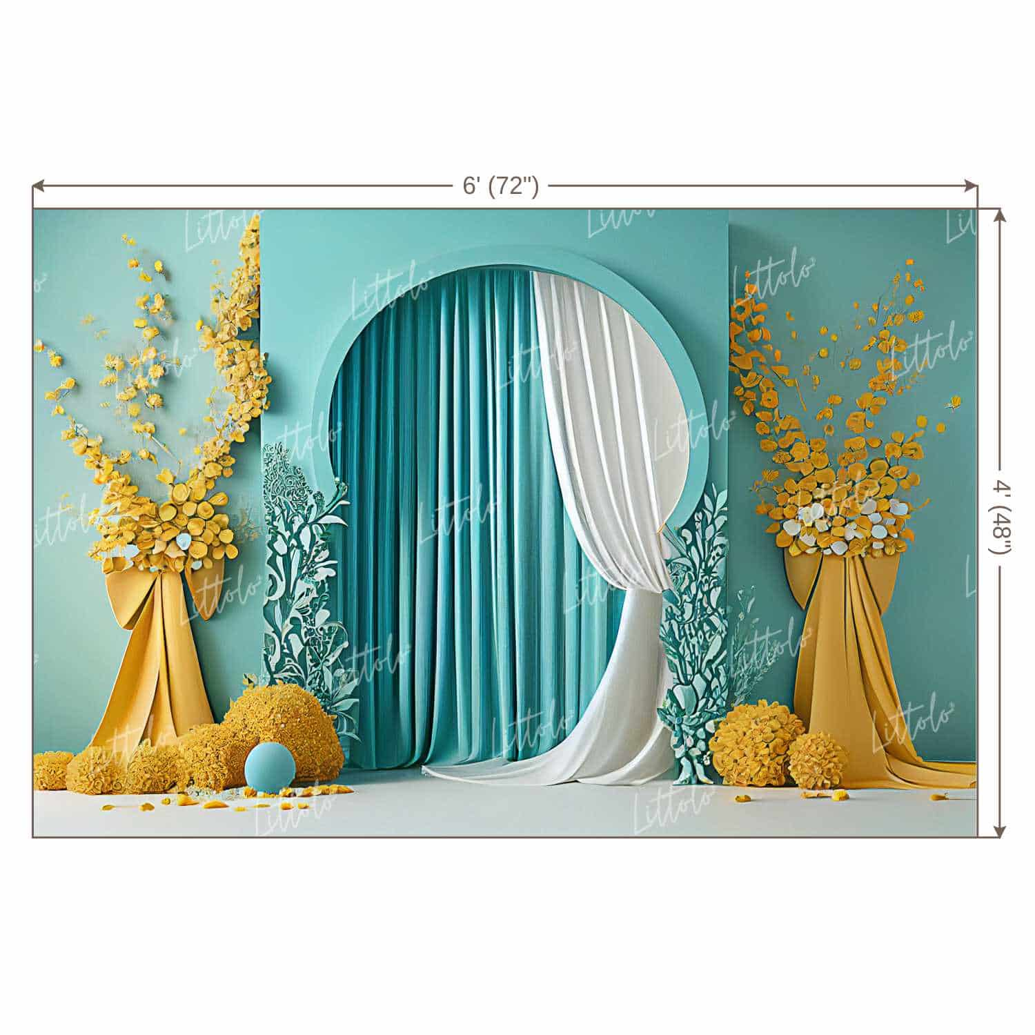 LB0895 Dream Wedding Sea Blue Theme Backdrop