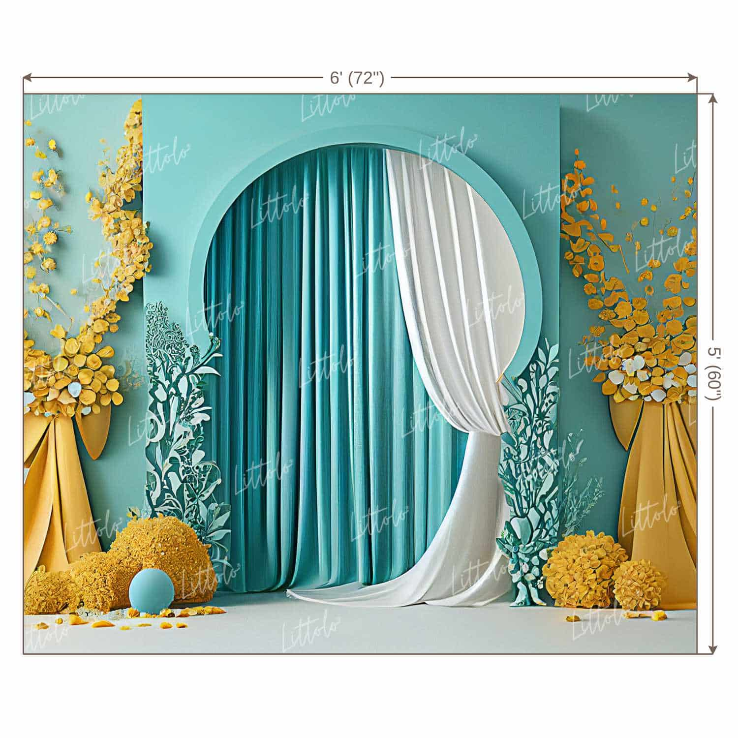 LB0895 Dream Wedding Sea Blue Theme Backdrop