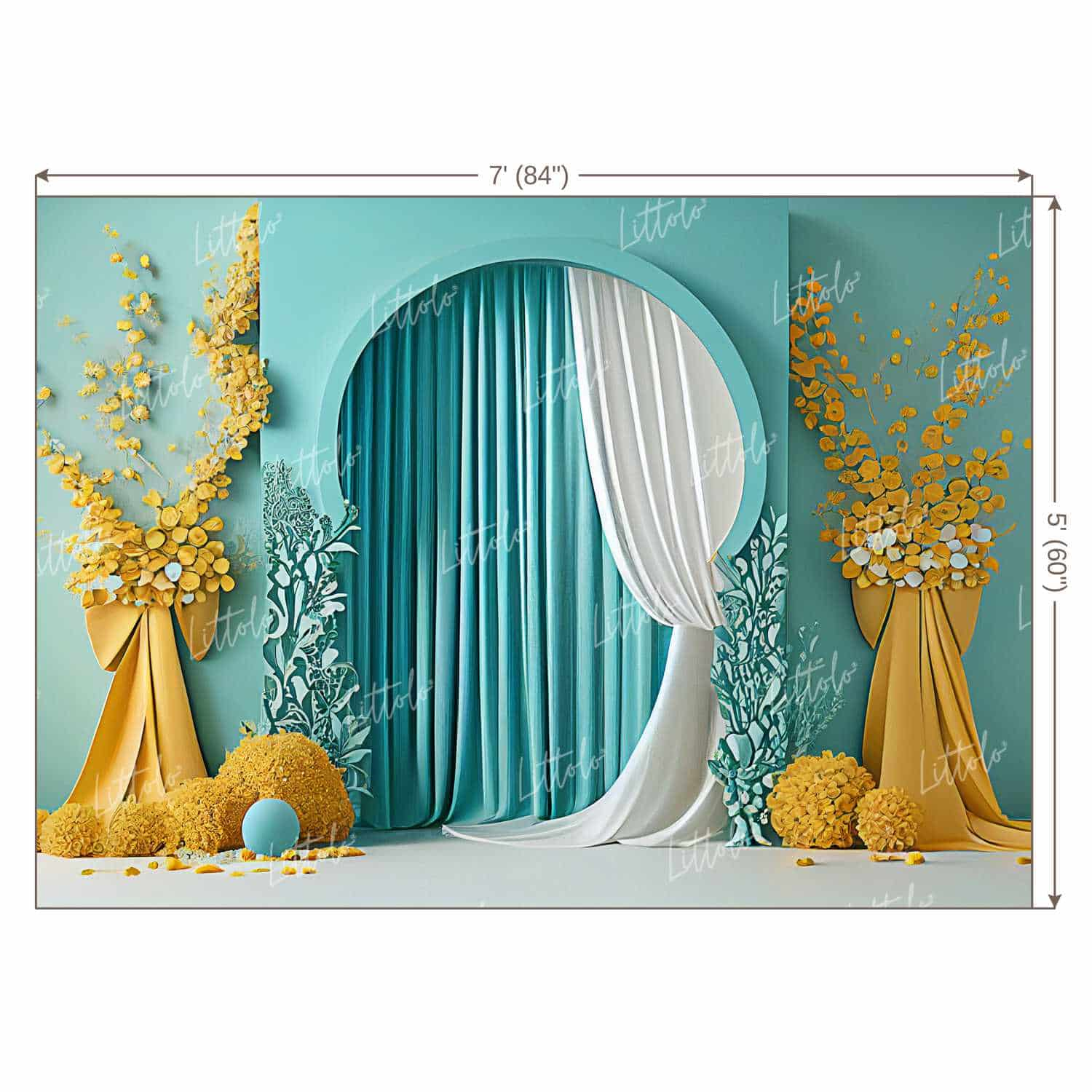 LB0895 Dream Wedding Sea Blue Theme Backdrop