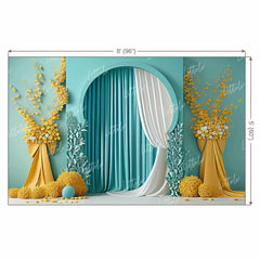 LB0895 Dream Wedding Sea Blue Theme Backdrop