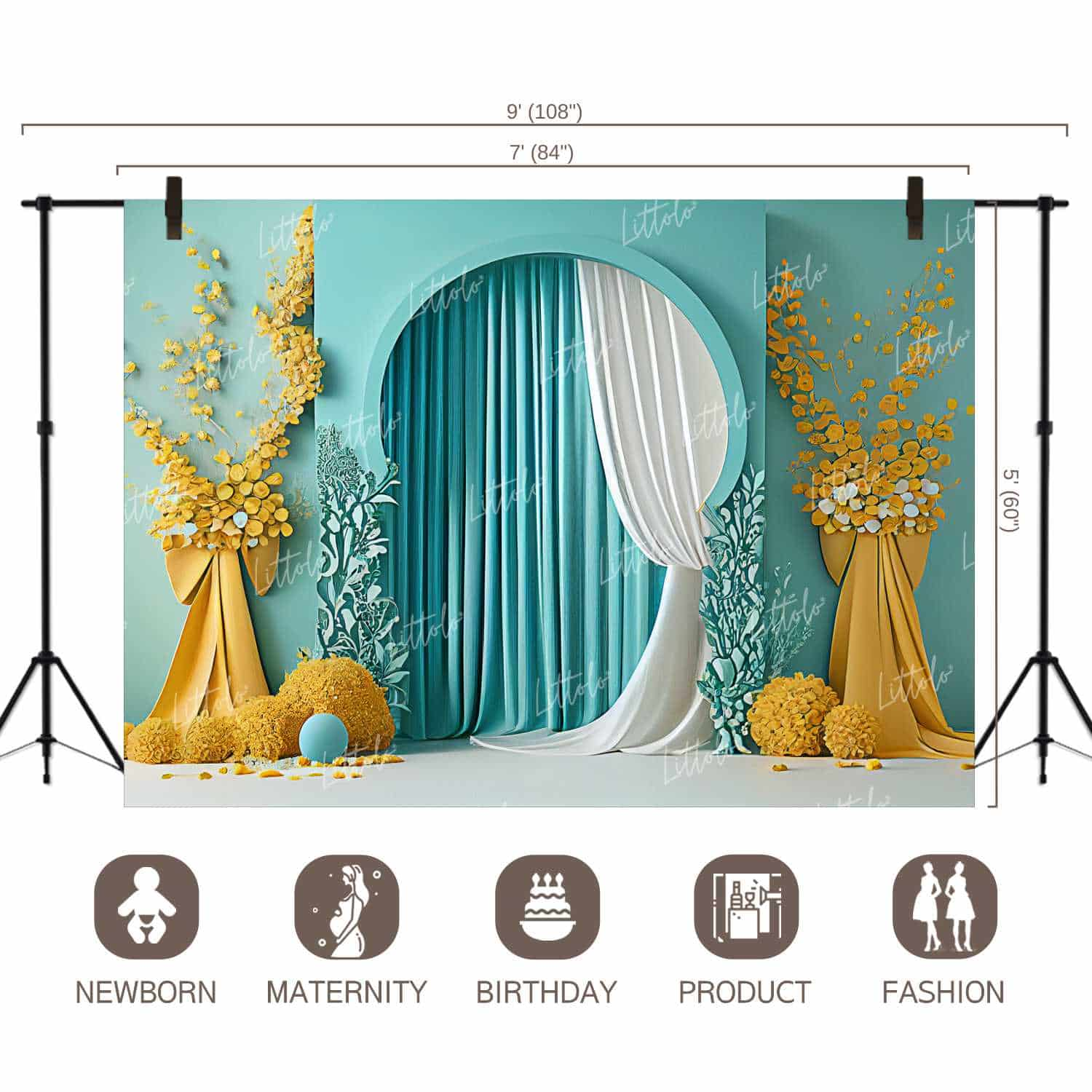 LB0895 Dream Wedding Sea Blue Theme Backdrop