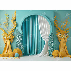 LB0895 Dream Wedding Sea Blue Theme Backdrop