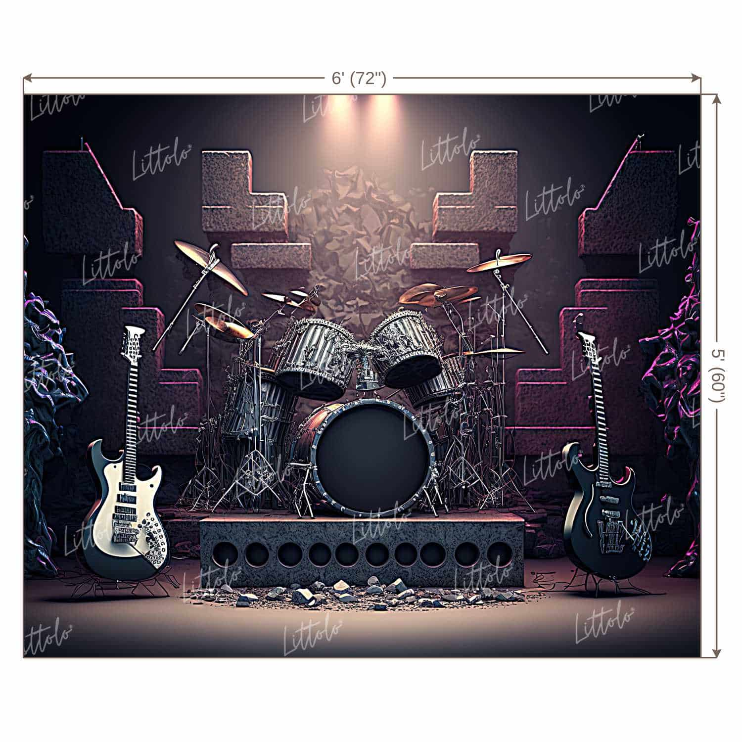 LB0897 Rock Band on Stage Music Backdrop