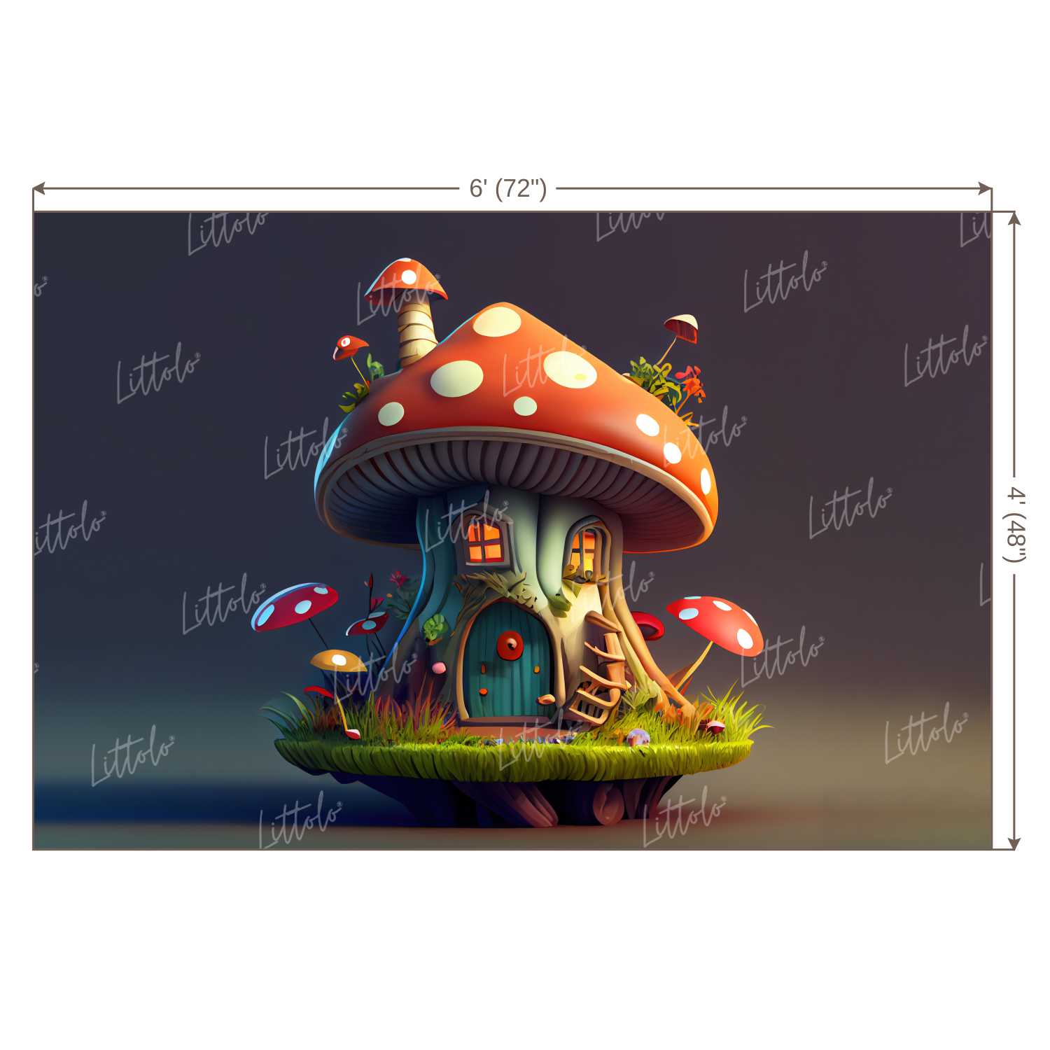 LB0898 Mushroom House Backdrop