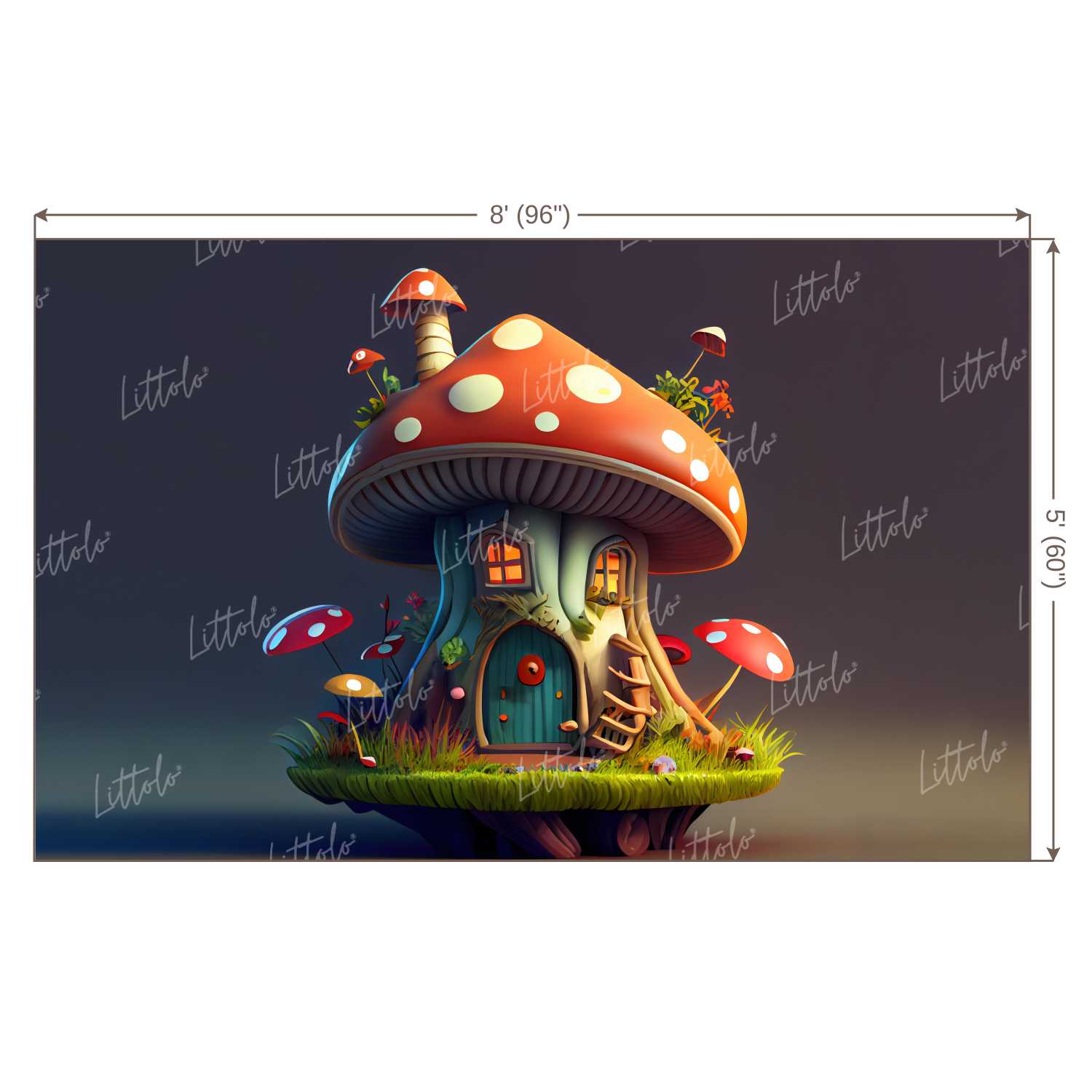 LB0898 Mushroom House Backdrop