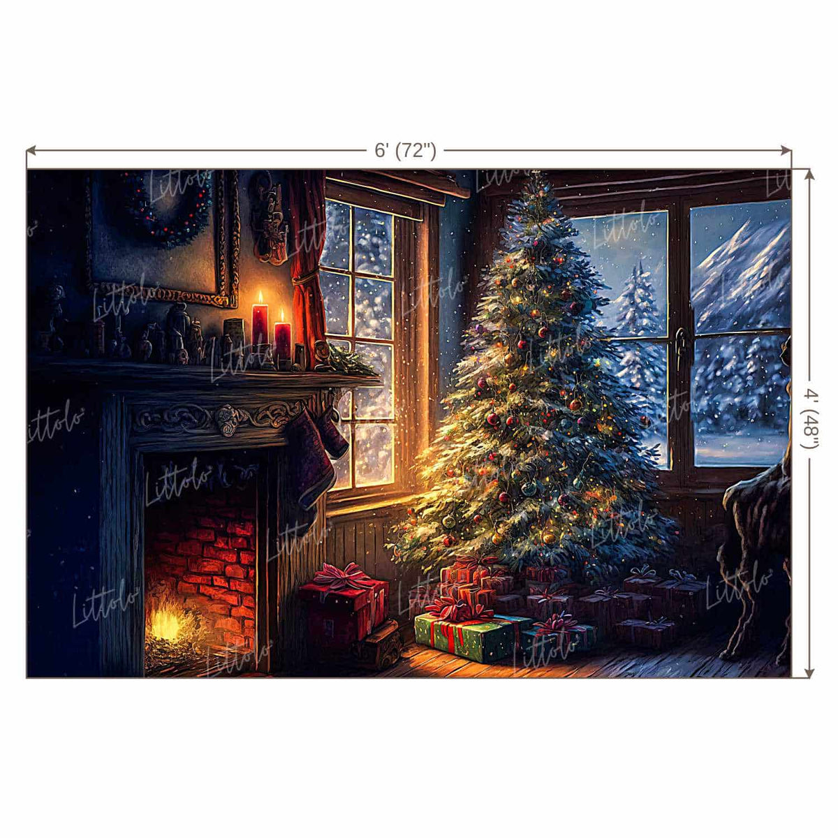 LB0899 Christmas Backdrop