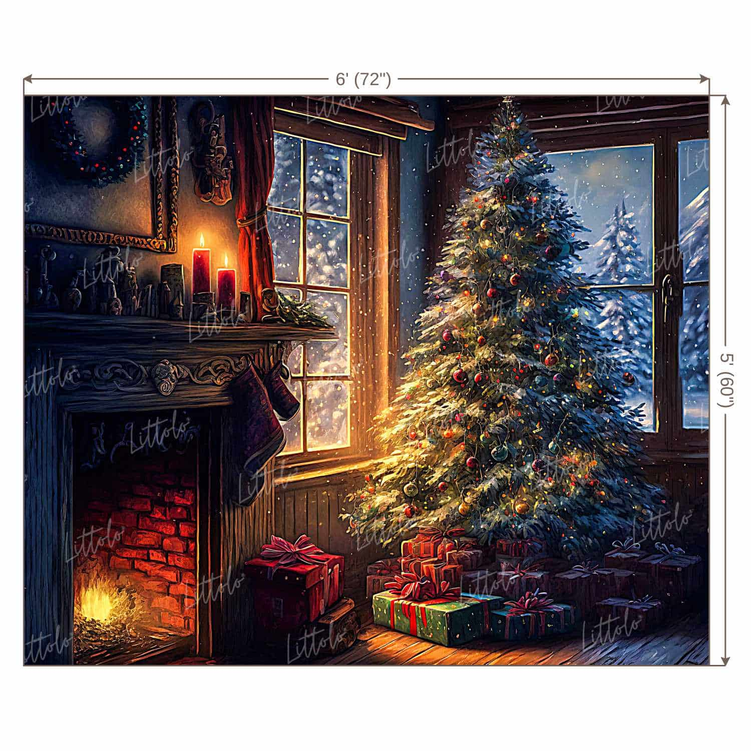 LB0899 Christmas Backdrop