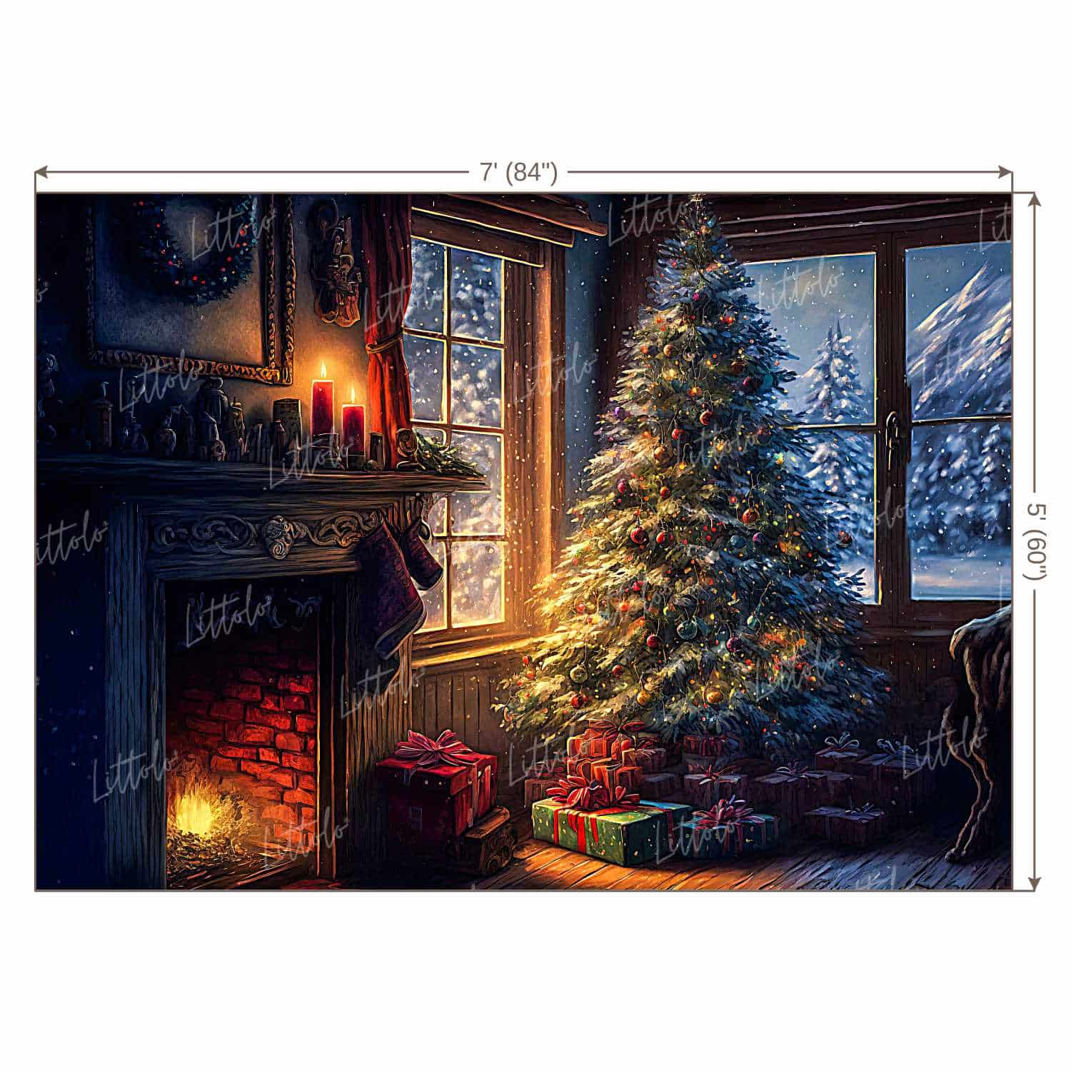 LB0899 Christmas Backdrop