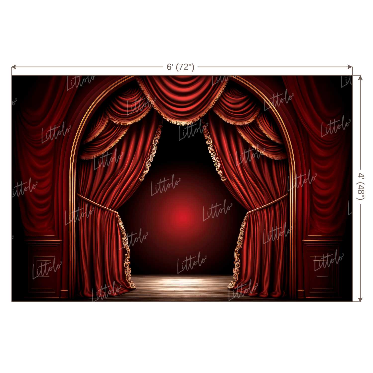 LB0902 Red Stage Curtain Backdrop