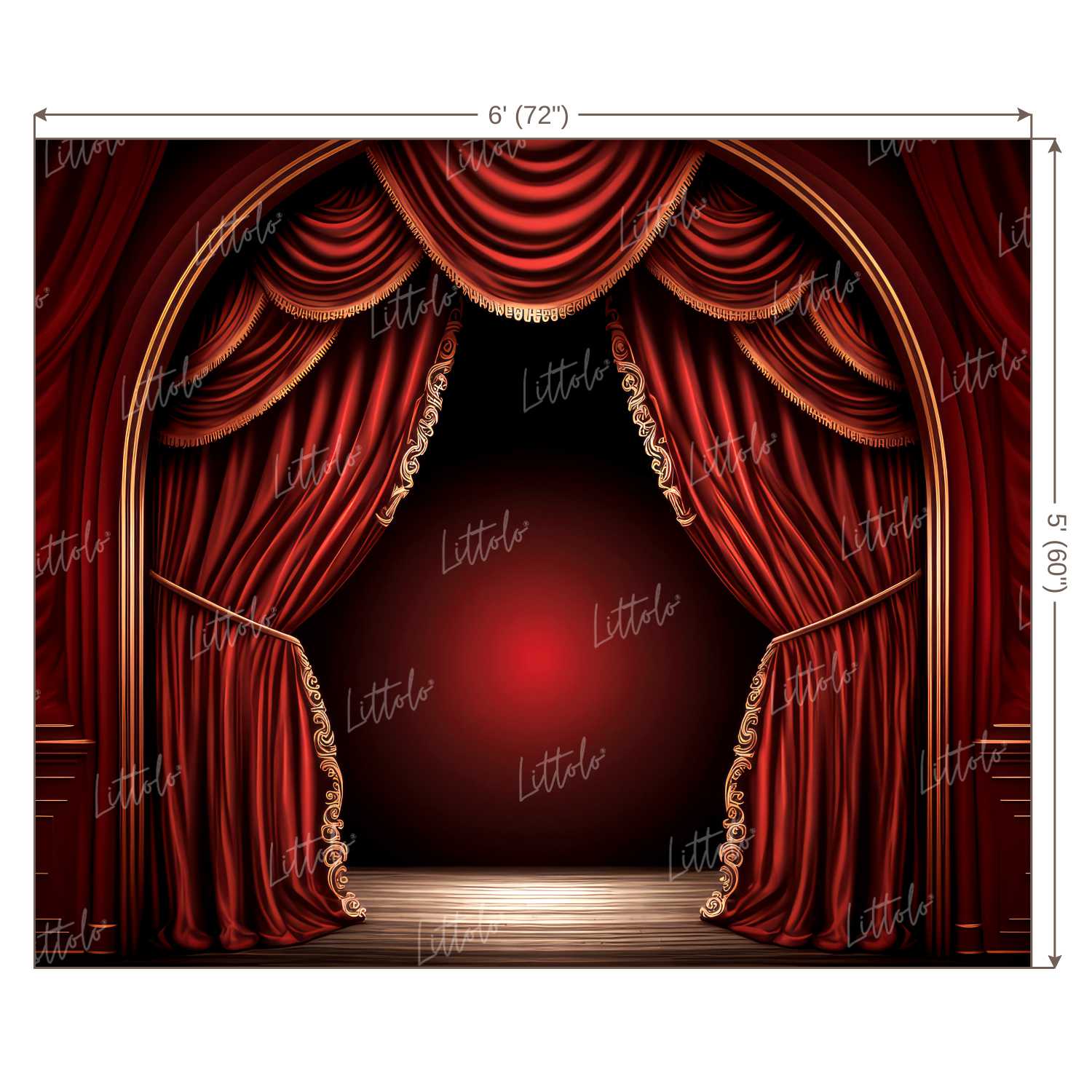 LB0902 Red Stage Curtain Backdrop