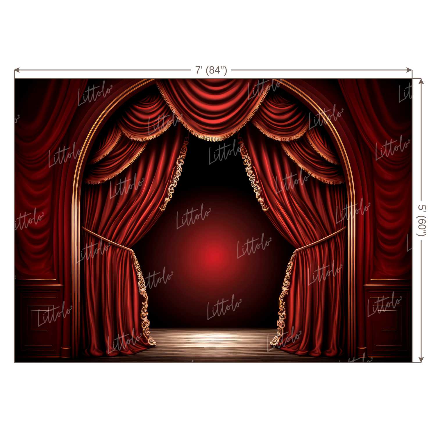 LB0902 Red Stage Curtain Backdrop