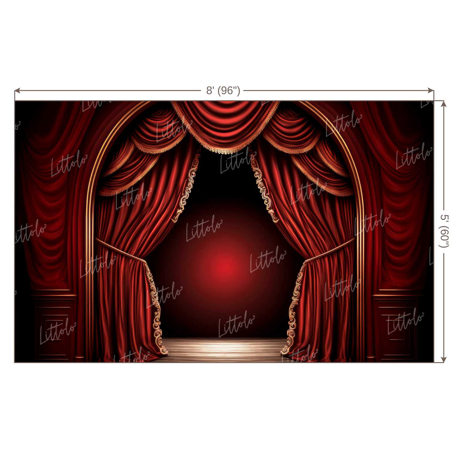 LB0902 Red Stage Curtain Backdrop